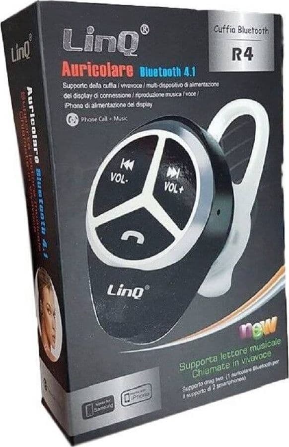 AURICOLARE CUFFIA STEREO BLUETOOTH 4.1 CON CONTROLLO MUSICA VIVAVOCE SMARTPHONE R4 - 2