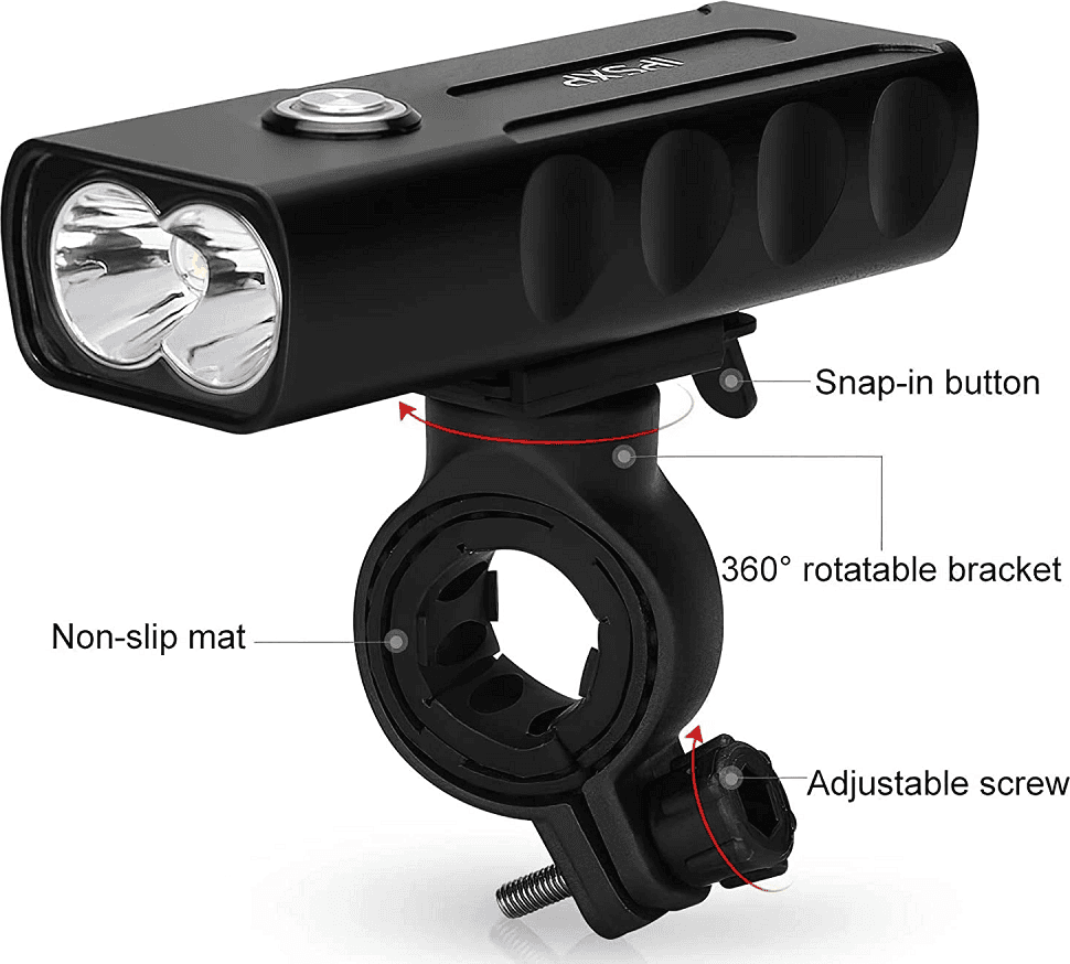 TORCIA LUCE LED FARO FANALE PER BICI BICICLETTA IPX6 RICARICA MICRO USB T-9287 - 4
