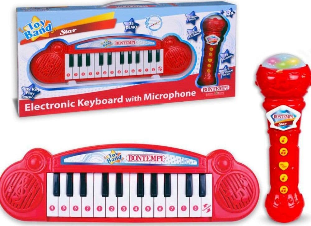 TASTIERA PIANOLA MUSICALE CON MICROFONO GIOCO PER BAMBINI MUSICA DIVERTIMENTO - 1