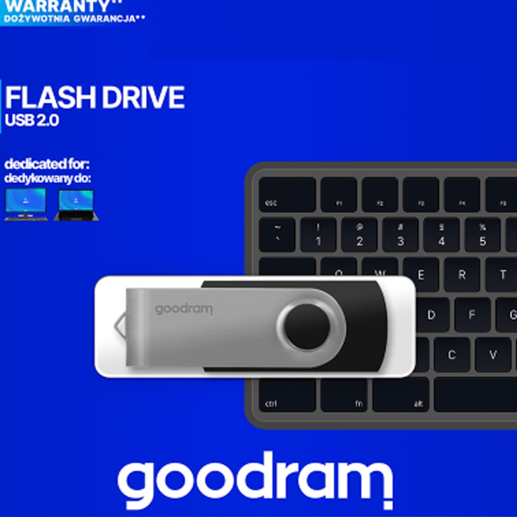 CHIAVETTA PEN DRIVE FLASHDRIVE USB 2.0 ARCHIVIAZIONE DATI GOOD RAM ULTRAVELOCE