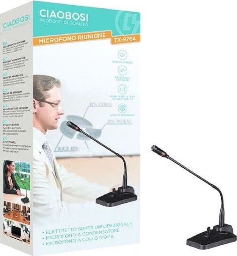MICROFONO PROFESSIONALE PER CONFERENZE RIUNIONE TAVOLO MEETING SCRIVANIA TX-9764 - 4