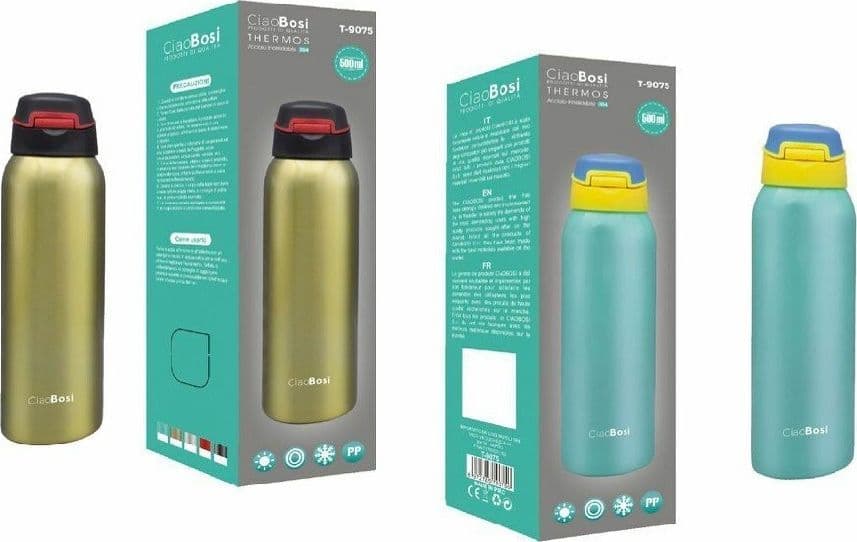 THERMOS BOTTIGLIA ACCIAIO TERMOS 500ML BORRACCIA TERMICA PORTA VIVANDE TX-9075 - 4
