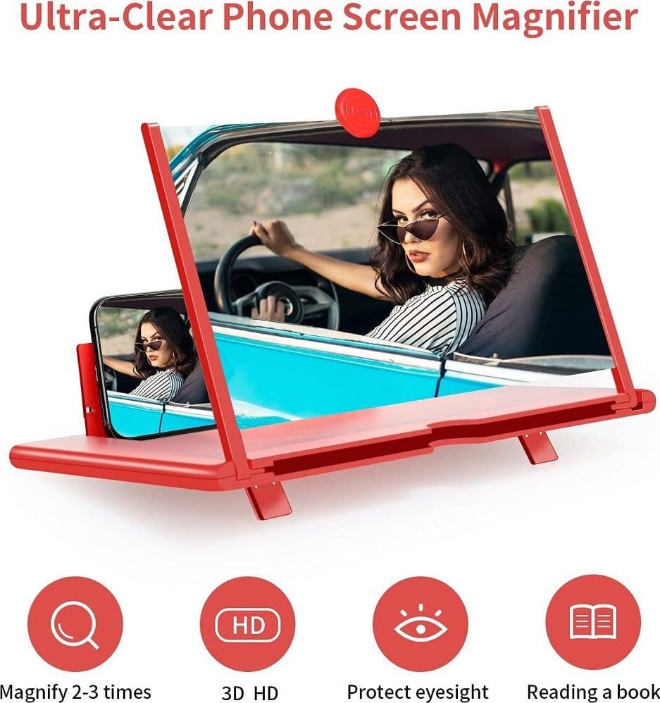LENTE DI INGRANDIMENTO SCHERMO 12" 3D PER CELLULARE SMARTPHONE GUARDARE VIDEO FILM - 11