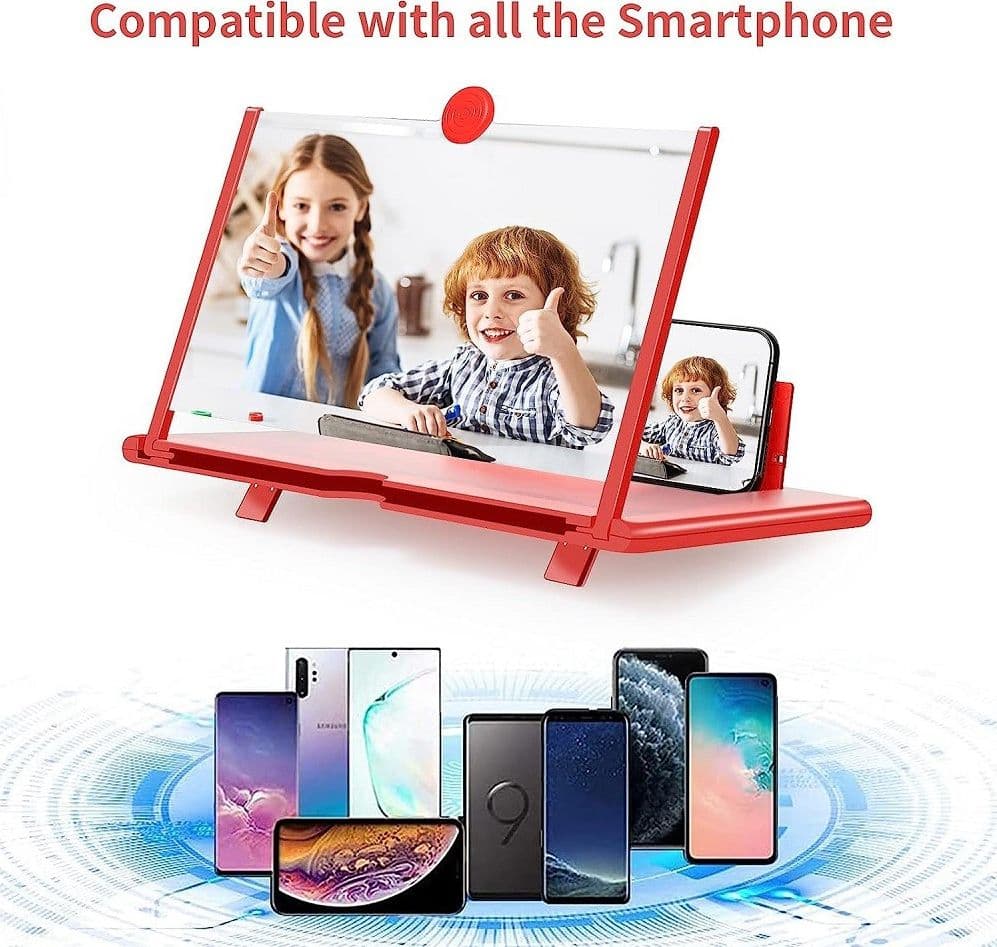 LENTE DI INGRANDIMENTO SCHERMO 12" 3D PER CELLULARE SMARTPHONE GUARDARE VIDEO FILM - 12