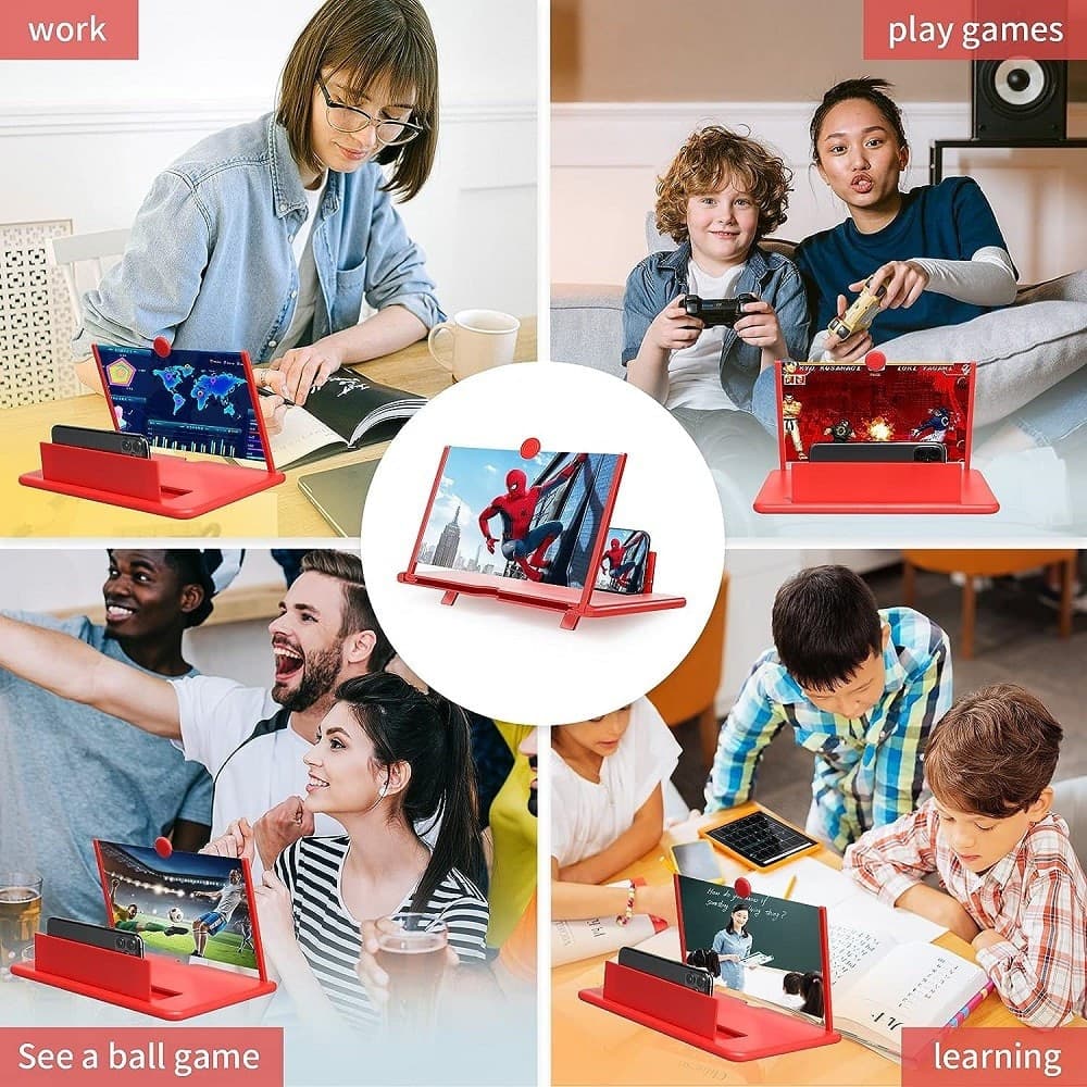 LENTE DI INGRANDIMENTO SCHERMO 12" 3D PER CELLULARE SMARTPHONE GUARDARE VIDEO FILM - 15