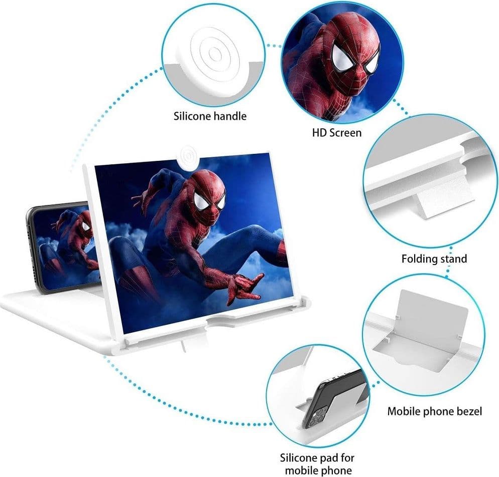 LENTE DI INGRANDIMENTO SCHERMO 12" 3D PER CELLULARE SMARTPHONE GUARDARE VIDEO FILM - 20
