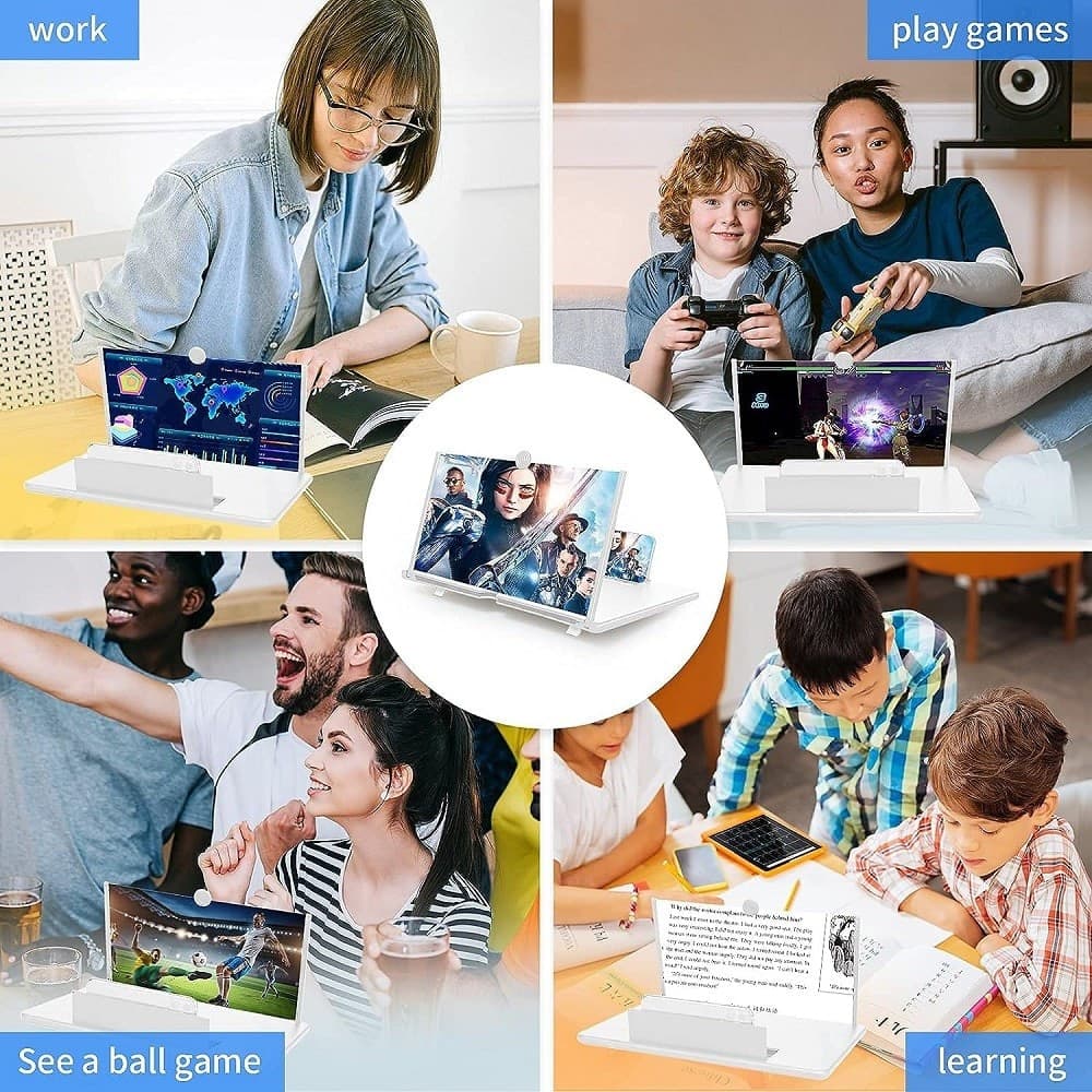 LENTE DI INGRANDIMENTO SCHERMO 12" 3D PER CELLULARE SMARTPHONE GUARDARE VIDEO FILM - 23