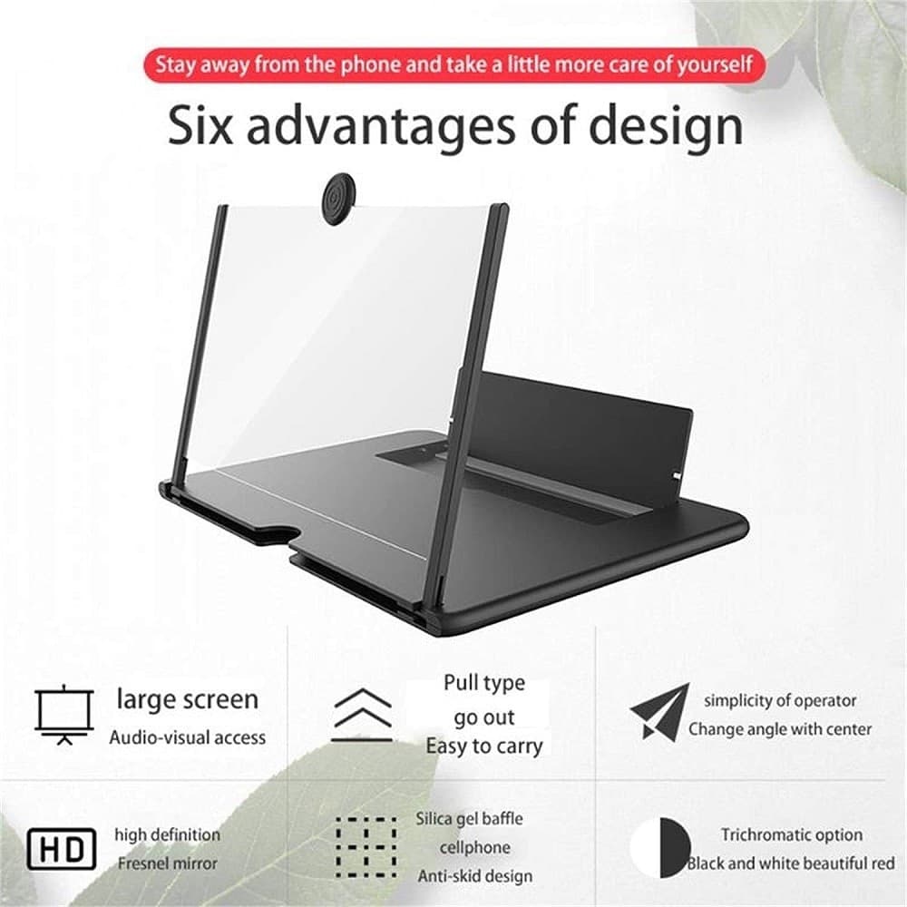 LENTE DI INGRANDIMENTO SCHERMO 12" 3D PER CELLULARE SMARTPHONE GUARDARE VIDEO FILM - 8