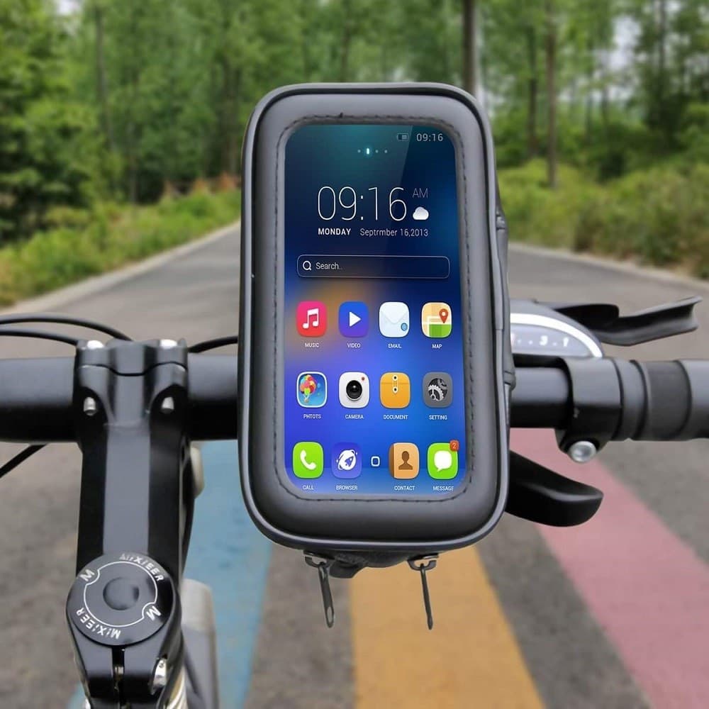 SUPPORTO TELEFONO DA 6,3" PER MOTO BICI BORSA MOUNTAIN BIKE IMPERMEABILE MANUBRIO - 3
