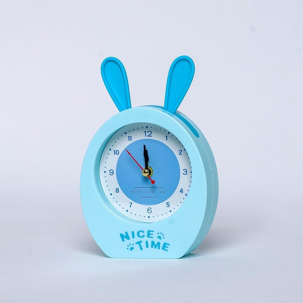 OROLOGIO SVEGLIA ANALOGICA A FORMA DI CONIGLIETTO DA TAVOLO PER BAMBINI TX-9124 - 8