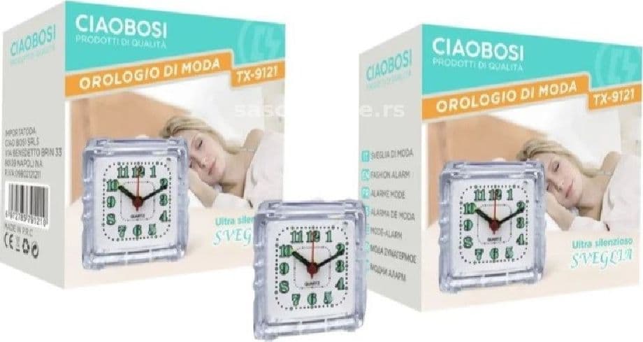 OROLOGIO SVEGLIA ANALOGICA LUCE NOTTURNA TX-9121 ALLARME TAVOLO CAMERA SILENZIOSA - 6
