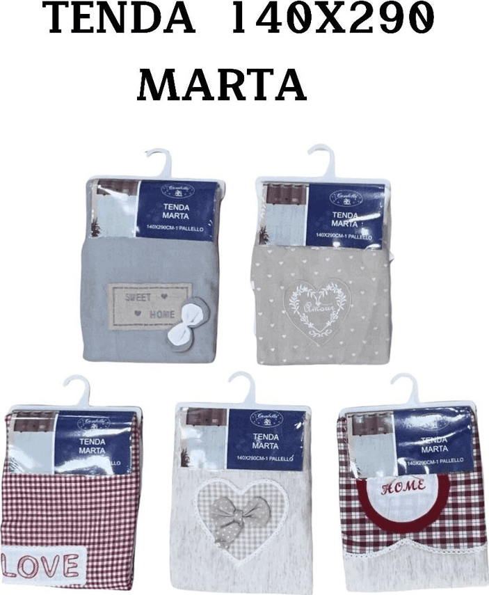 TENDA MARTA PANNELLO SINGOLO PORTA FINESTRA CUCINA BASTONE VARI COLORI 140X290CM - 2