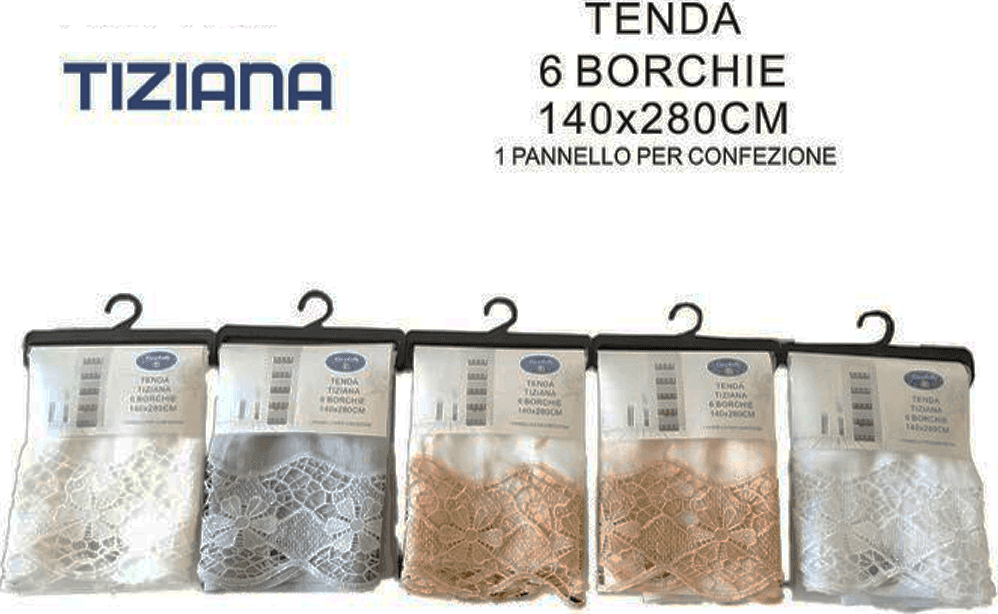 TENDA TIZIANA PANNELLO SINGOLO 6 BORCHIE PORTA FINESTRA CUCINA BASTONE 140X280CM
