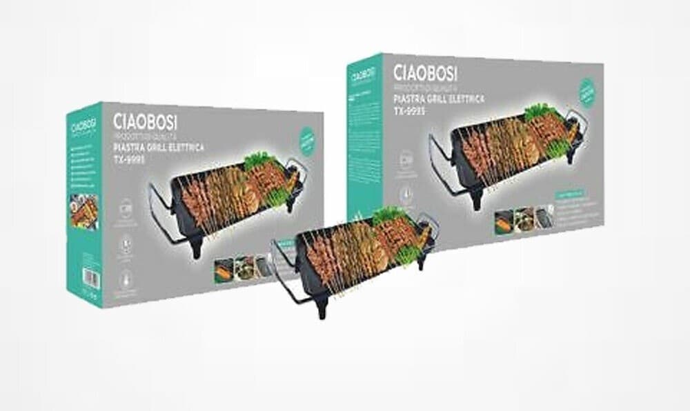PIASTRA GRIGLIA ELETTRICA POTENZA 1400W CUCINA CON 2 PIASTRE DI COTTURA TX-9995 - 7