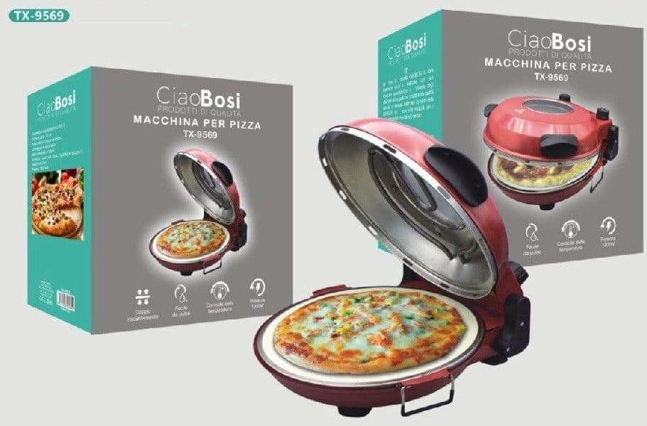 MACCHINA PER PIZZA ELETTRICO 1200WATT FORNETTO DOPPIO RISCALDAMENTO CASA TX-9569 - 7