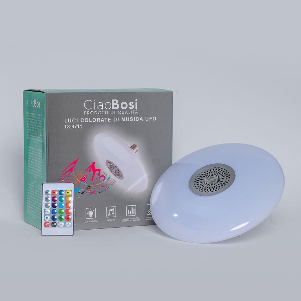 LAMPADINA MUSICALE LUCI COLORATE LAMPADA DI MUSICA E27 UFO BLUETOOTH 5.0 TX-9711 - 7