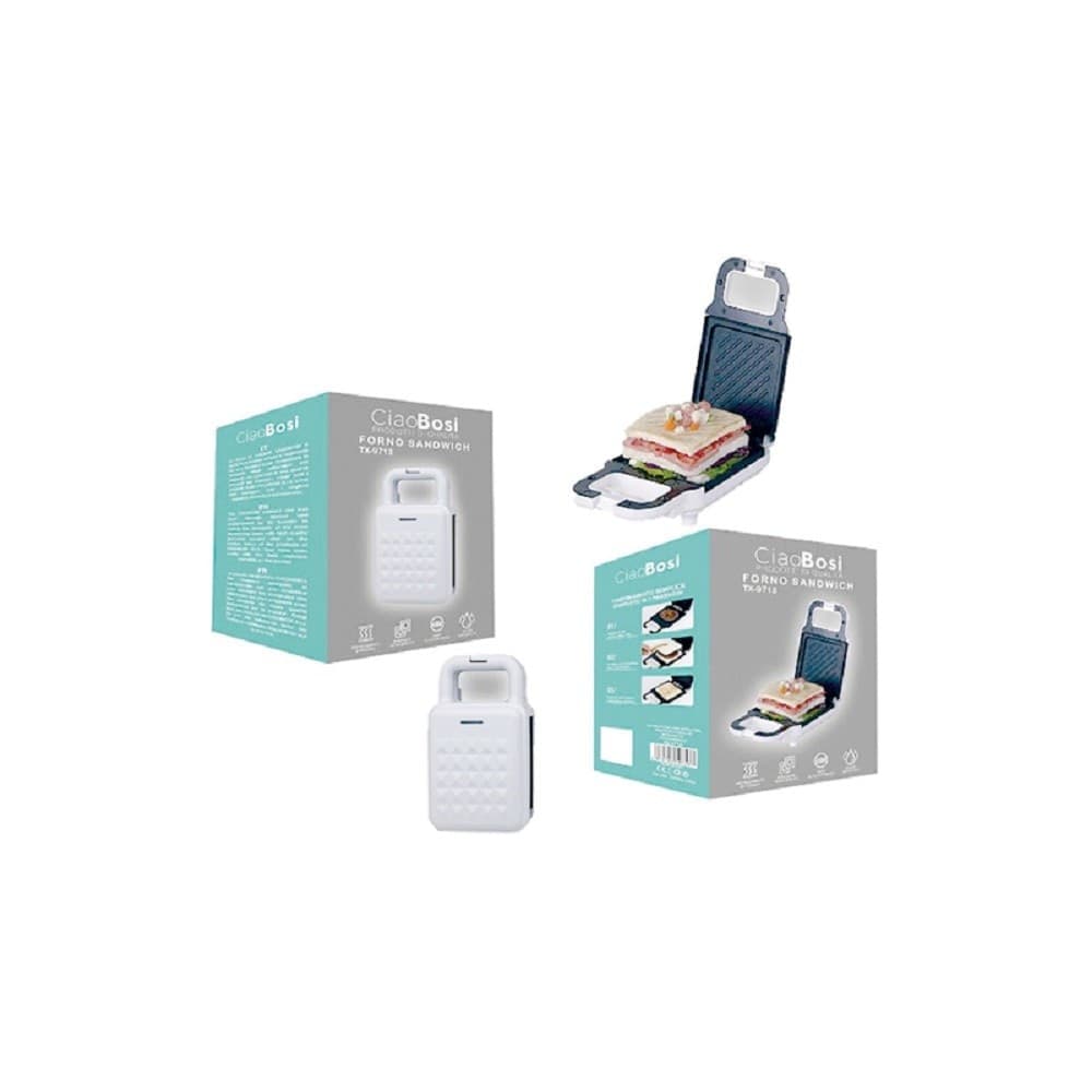 PIASTRA ELETTRICA MACCHINA SANDWICH TOAST TOSTIERA PANCAKE WAFFLE PANINI TX-9713 - 6