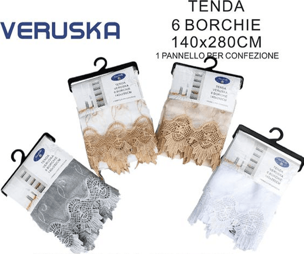 TENDA VERUSKA PANNELLO SINGOLO 6 BORCHIE PORTA FINESTRA CUCINA BASTONE 140X280CM - 2