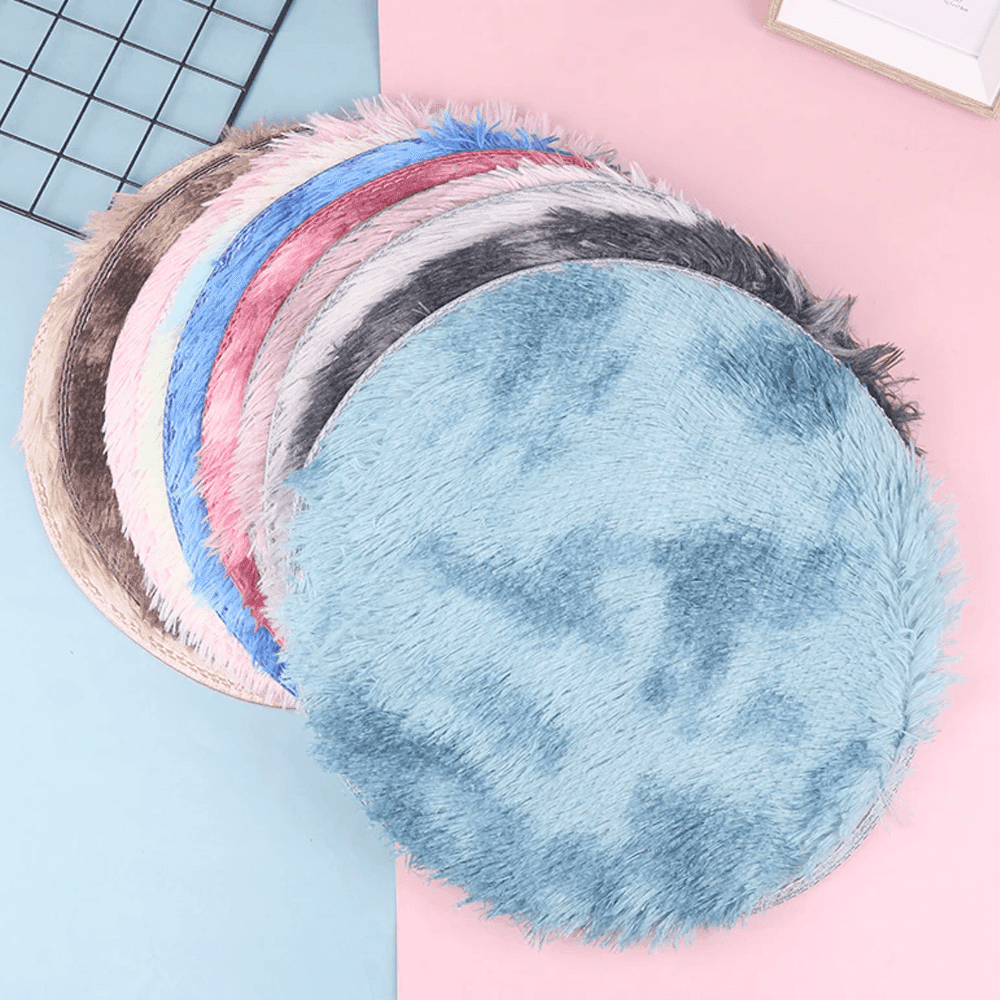 TAPPETO CUTE PELLICCIA FLUFFY VARI COLORI LIVING STANZA DA LETTO SALONE 90X90 CM - 4
