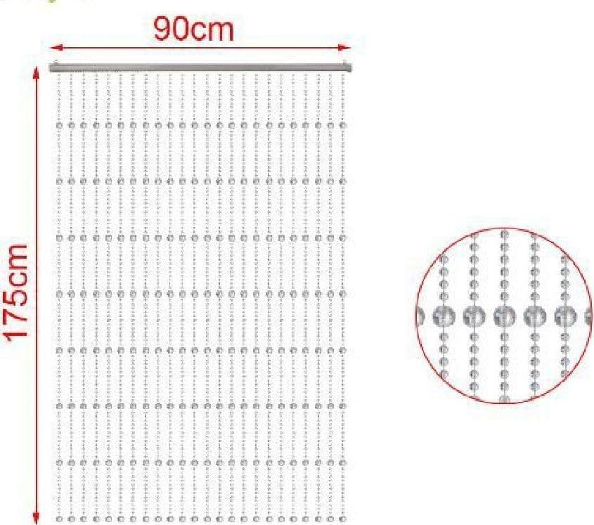 TENDA PER PORTA A FILI CON PERLINE TONDE CON SUPPORTO 90X175CM MOSCHIERA 2002912 - 2