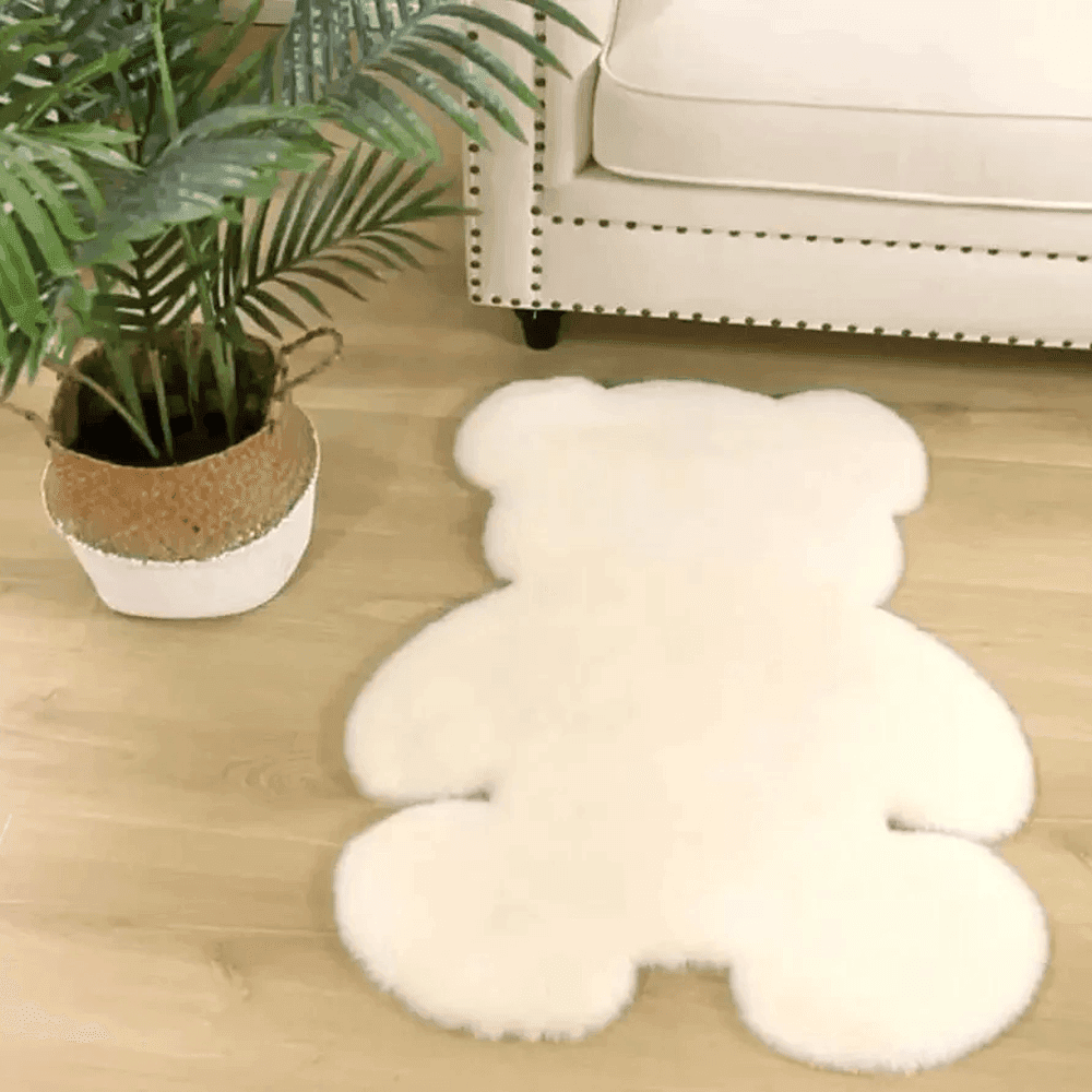 TAPPETO CUTE ORSETTO PELLICCIA FLUFFY VARI COLORI LIVING STANZA DA LETTO 90X120 - 2