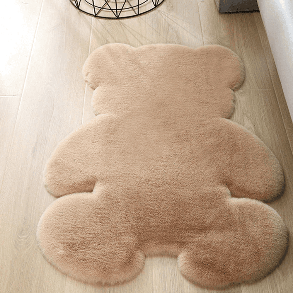 TAPPETO CUTE ORSETTO PELLICCIA FLUFFY VARI COLORI LIVING STANZA DA LETTO 90X120 - 3