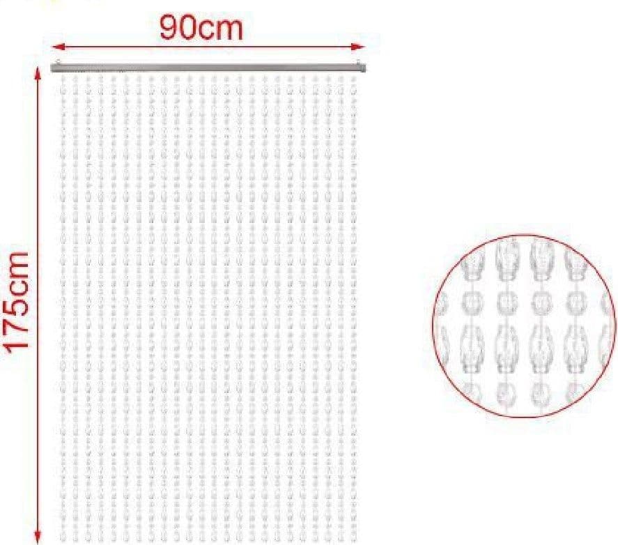 TENDA FILI CON PERLINE TRASPARENTI SUPPORTO PER PORTA 90X175CM MOSCHIERA 2002910 - 2