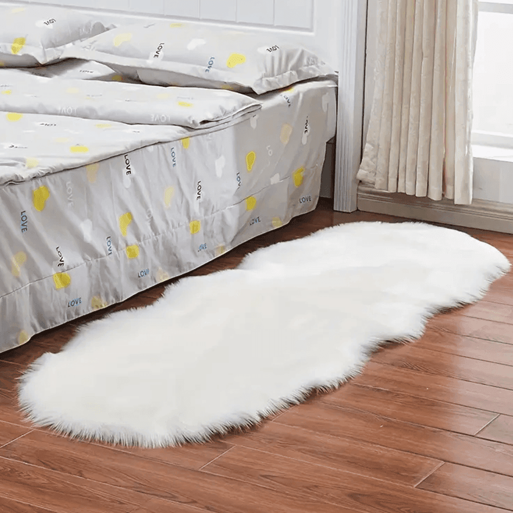 TAPPETO CUTE RETTANGOLARE PELLICCIA FLUFFY COLORI LIVING CAMERA LETTO 60X110 CM - 2