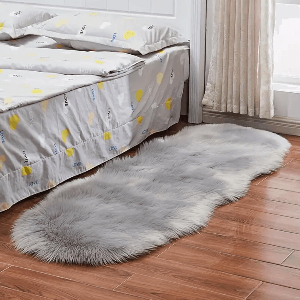 TAPPETO CUTE RETTANGOLARE PELLICCIA FLUFFY COLORI LIVING CAMERA LETTO 60X110 CM - 3