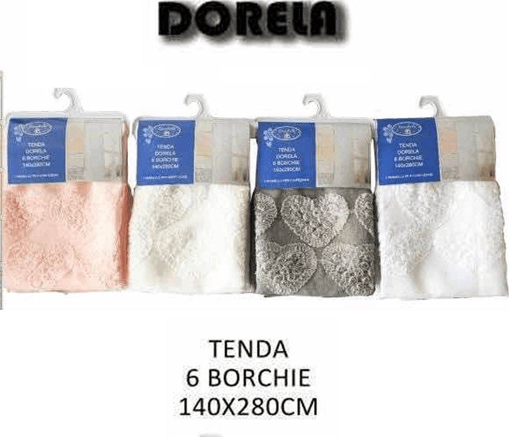 TENDA DOROTEA PANNELLO SINGOLO 6 BORCHIE PORTA FINESTRA CUCINA BASTONE 140X280CM - 2