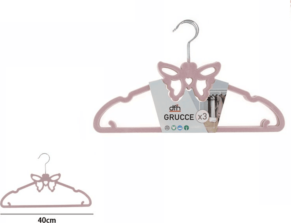 SET 3 GRUCCE APPENDIABITI FASHION FARFALLA COLORATE CAMICIE TOP GIACCA STAMPELLE - 3