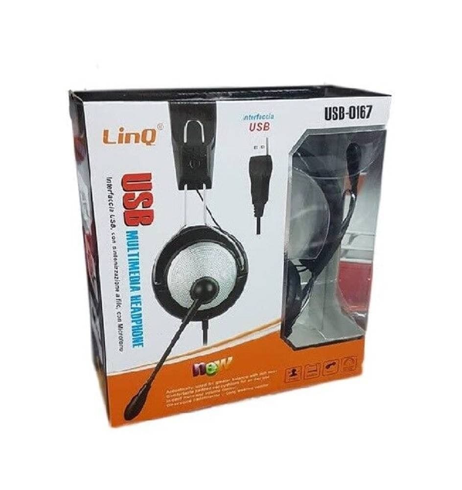 CUFFIE AURICOLARI STEREO CON MICROFONO USB SUPER BASS GIOCHI FILM PER PC USB-0167 - 2