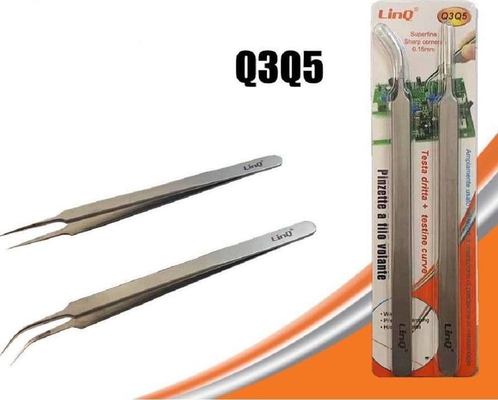 PINZE PINZETTE A FILO VOLANTE PROFESSIONALE RIPARAZIONE SMARTPHONE 2 TESTE Q3Q5