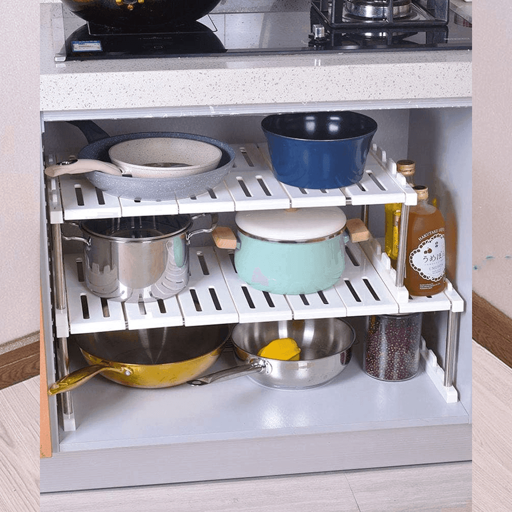 MENSOLA SOVRAPPONIBILE SALVASPAZIO ORGANIZER IMPILABILE ARMADIO MOBILI 65x24x20 - 2
