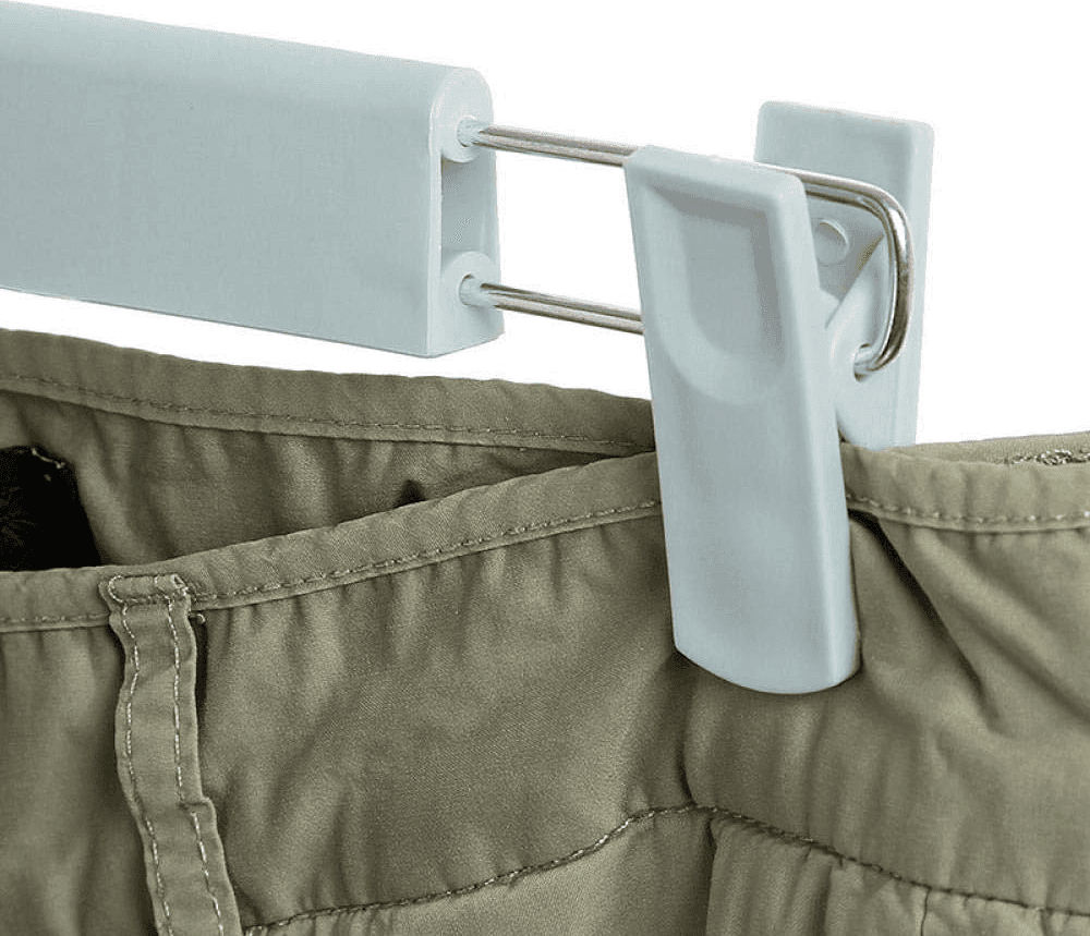 SET 2 GRUCCE PANTALONI IN LEGNO COLORATE ARMADIO CLIP ANTISCIVOLO GONNE SHORTS - 3