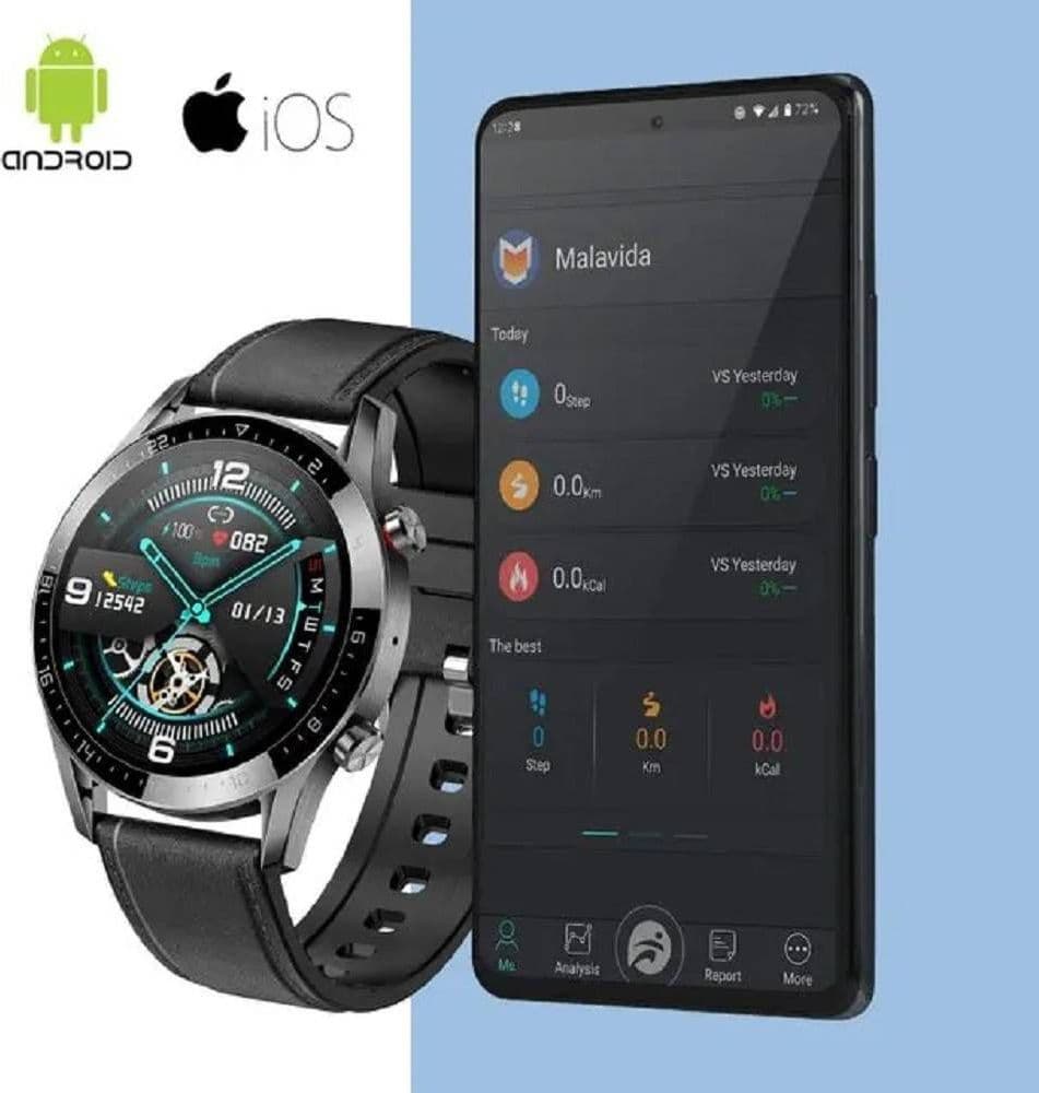 SMARTWATCH OROLOGIO INTELLIGENTE BLUETOOTH CINTURINO PELLE SMART SPORT FITNESS GT05 - 10
