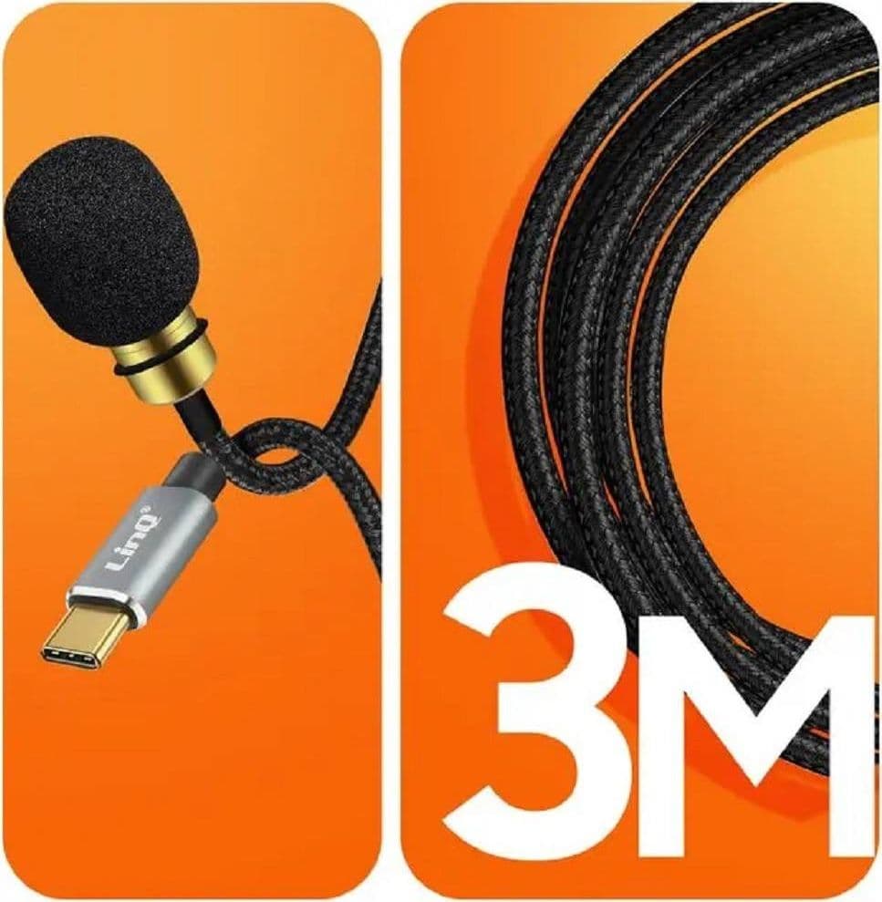 MICROFONO LAVALIER USB-C SUONO OMNIDIREZIONALE A 360° CON CAVO 3 METRI TPC3540M - 10