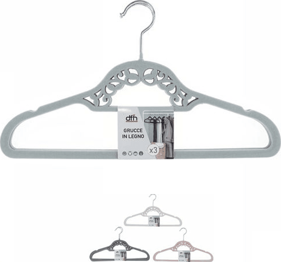Set 3 Grucce Legno Appendiabiti Fashion Eleganti Colorate Shirt Camicie Giacche Casa e cucina/Organizzazione interni/Organizzazione guardaroba/Grucce e appendini/Grucce Trade Shop italia - Napoli, Commerciovirtuoso.it
