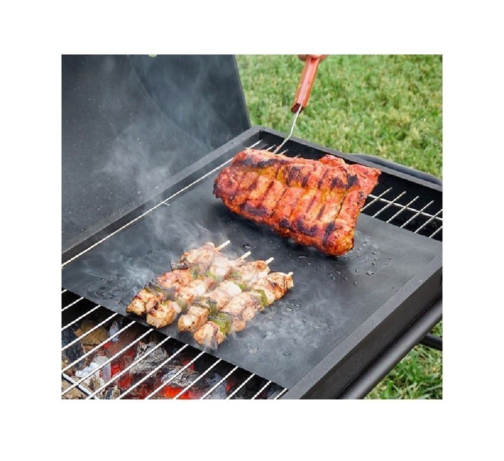 SET 6PZ TAPPETINI IN TEFLON PER GRIGLIA BARBECUE 40X33 CM RIUTILIZZABILI 7823804 - 8