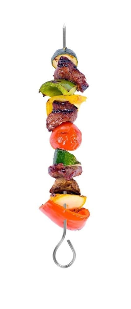 SET 10PZ SPIEDINI IN ACCIAIO INOX 15CM IMPUGNATURA AD UNCINO GRIGLIA BBQ 2406313 - 5