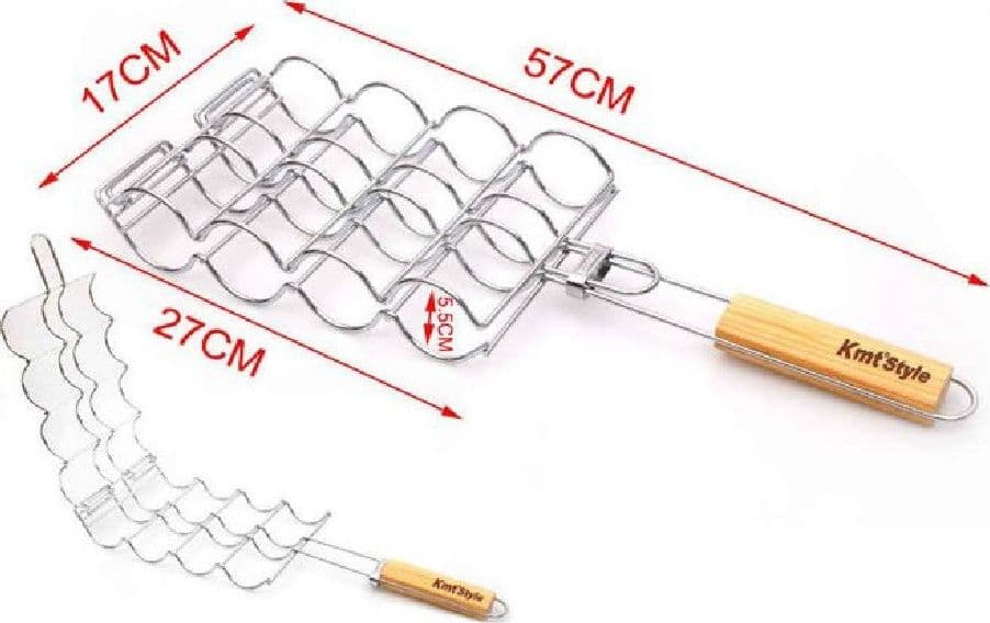 GRIGLIA PER PANNOCCHIE MAIS GRILL CARNE BARBECUE GRATICOLA 57X27X17X5.5CM 2406336 - 2