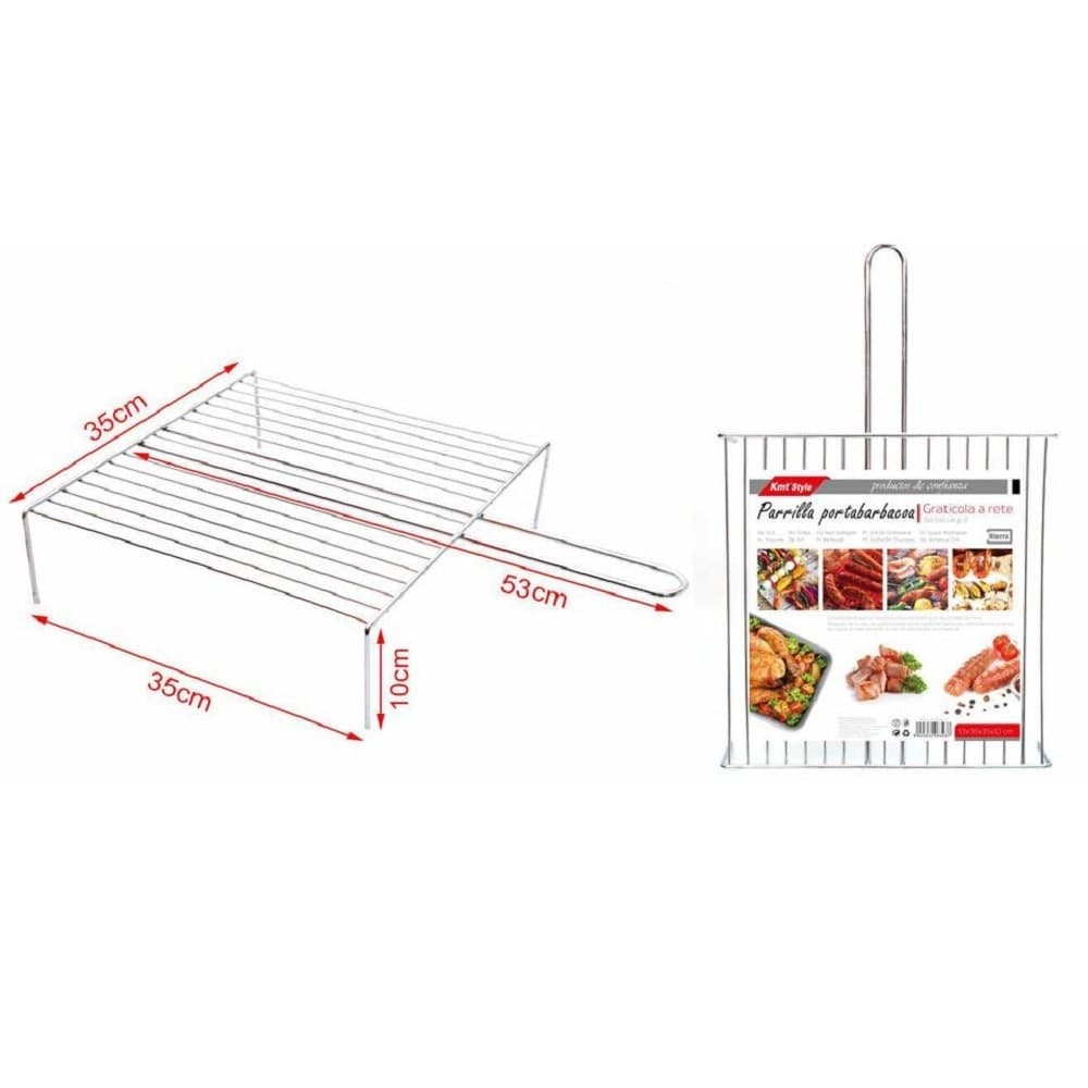 GRATICOLA A RETE PER GRIGLIATE BARBECUE 53X35X35X10CM GRIGLIA CON PIEDINI 2406343 - 2