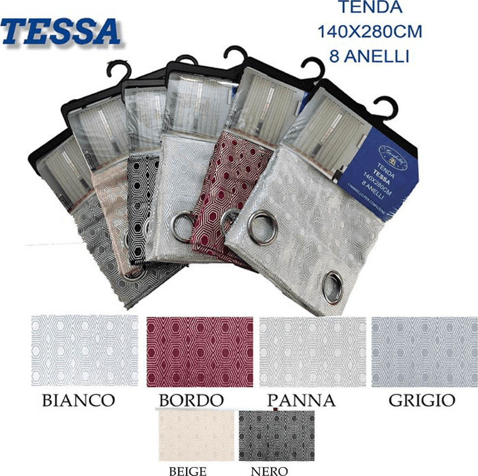 TENDA TESSA CUORI PANNELLO SINGOLO 8 BORCHIE PORTA FINESTRA BASTONE 140X280 CM - 2