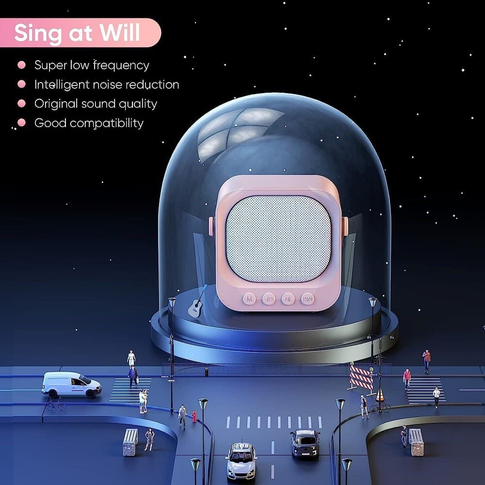 SISTEMA KARAOKE BLUETOOTH CON MICROFONO ALTOPARLANTE PORTATILE CON MANIGLIA AUDIO - 23