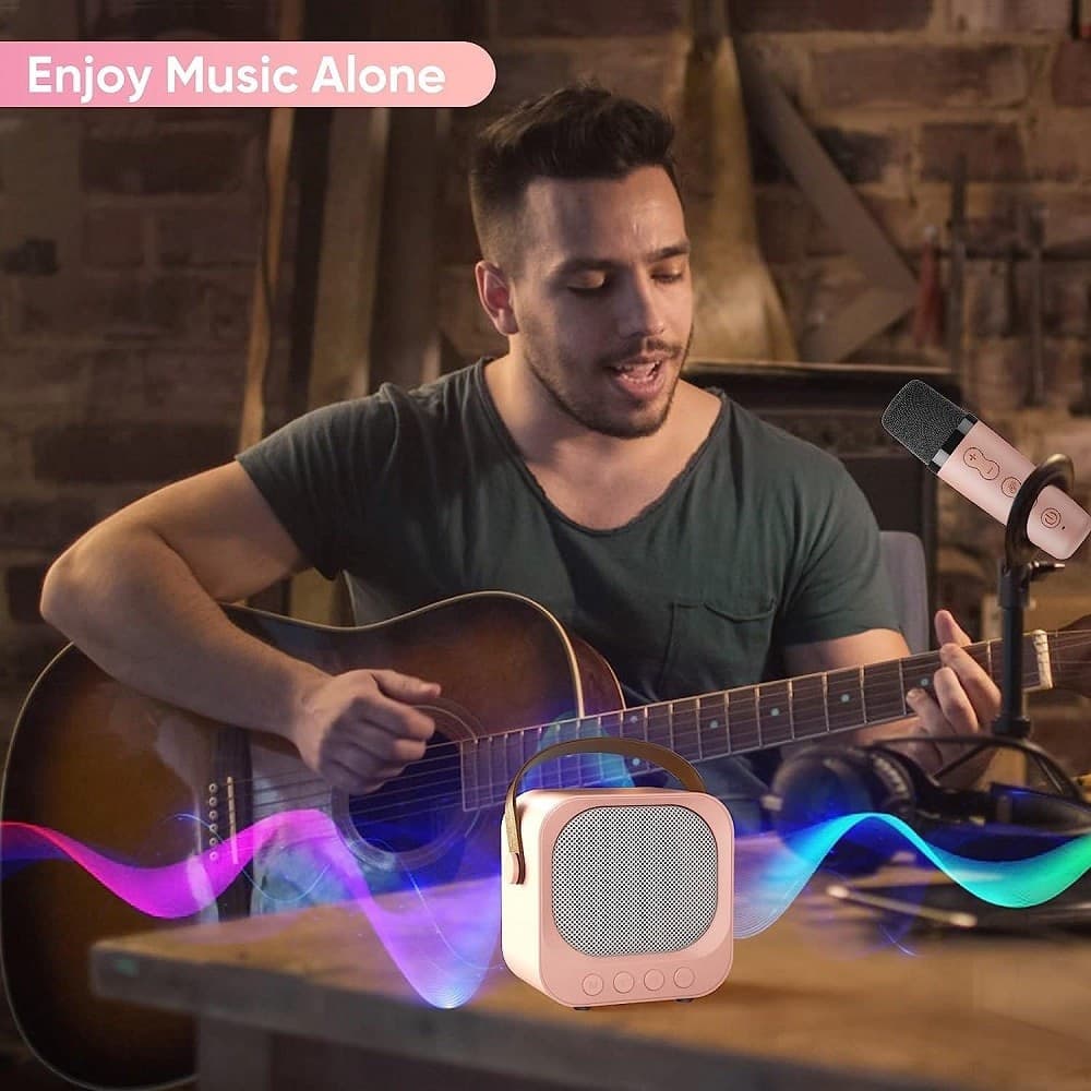 SISTEMA KARAOKE BLUETOOTH CON MICROFONO ALTOPARLANTE PORTATILE CON MANIGLIA AUDIO - 25