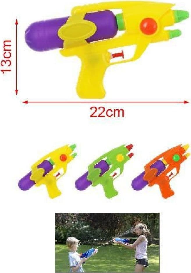 PISTOLA ACQUA 22X13CM CON SERBATOIO 200ML GIOCO BAMBINI COLORI ASSORTITI 2904363 - 2