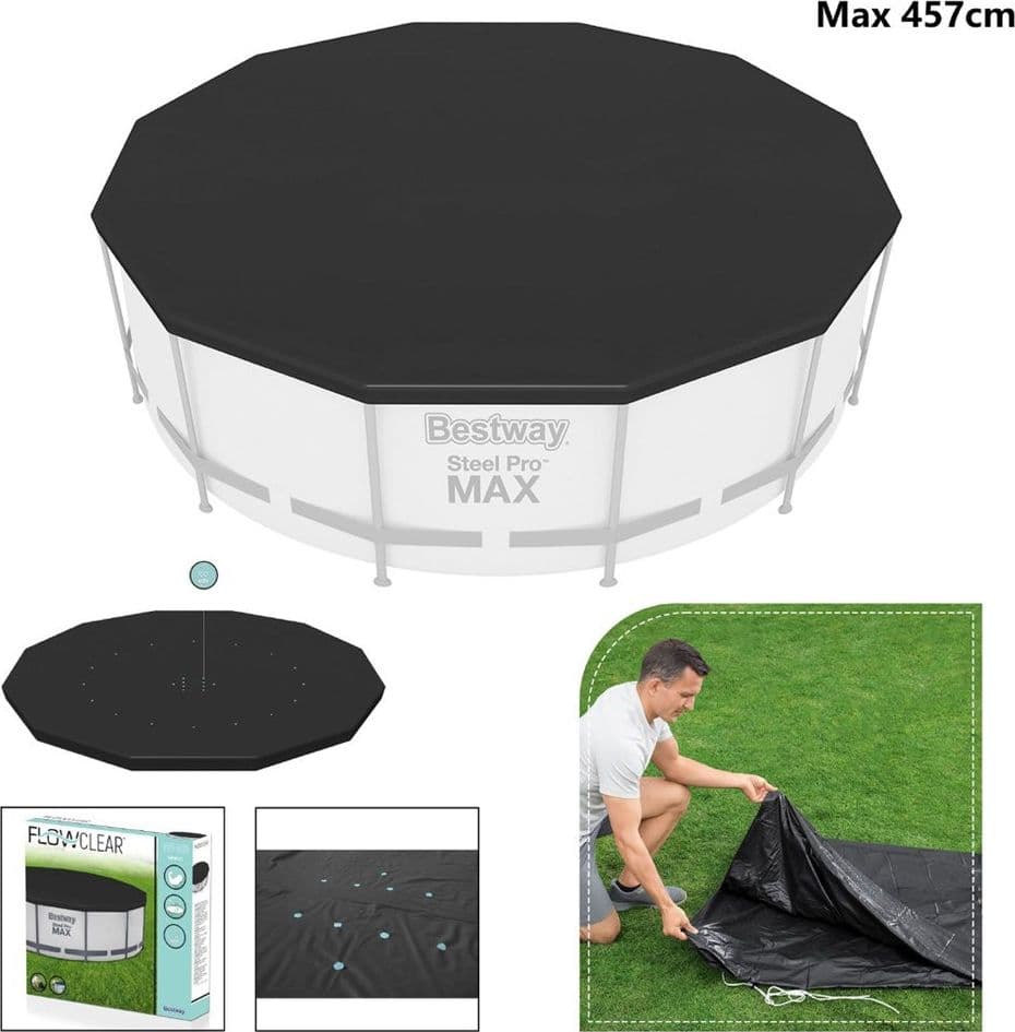 TELO DI COPERTURA PER PISCINA FUORI TERRA DA 457 CM CON FORI DI DRENAGGIO 58038 - 12