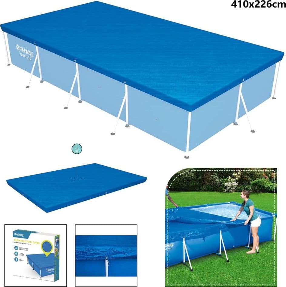 COPERTURA PER PISCINA STEEL PRO TELO COPRIPISCINA RETTANGOLARE 400X211X81CM 58107 - 8