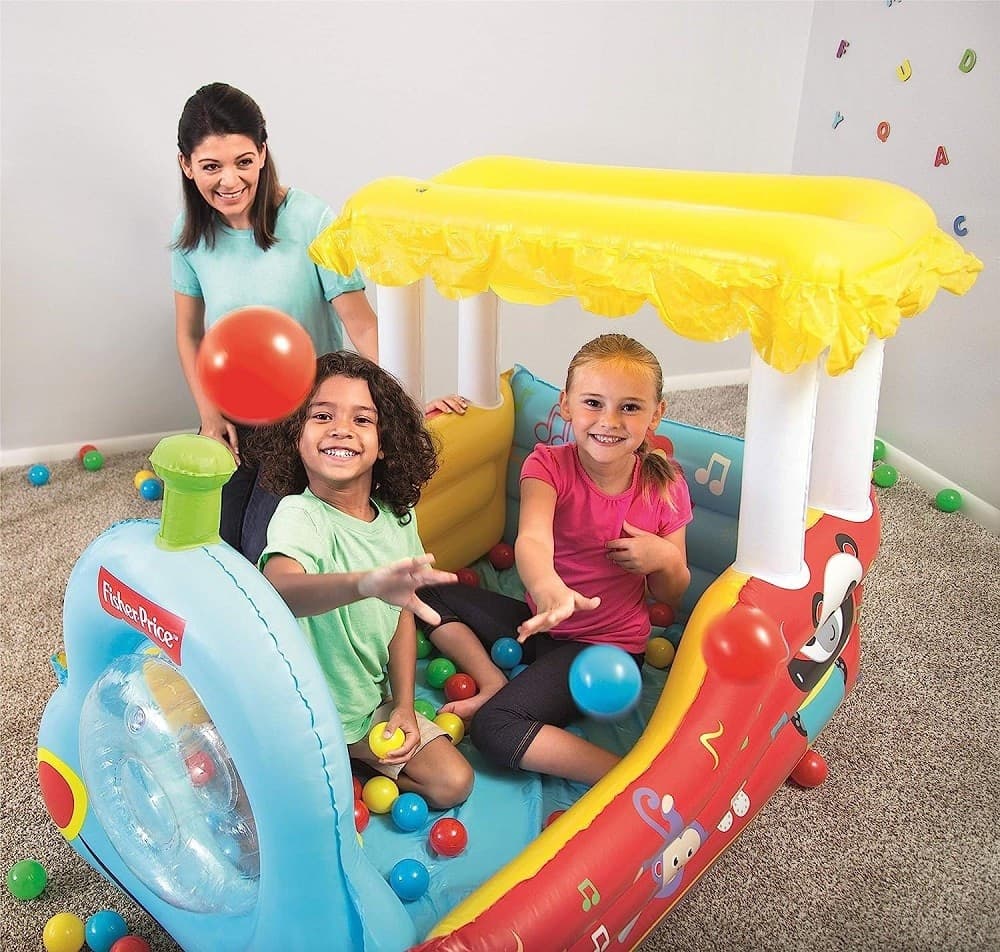 TRENINO GONFIABILE PER BAMBINI 2 ANNI+ PLAY CENTER 132X94X89CM CON PALLINE 93537 - 7