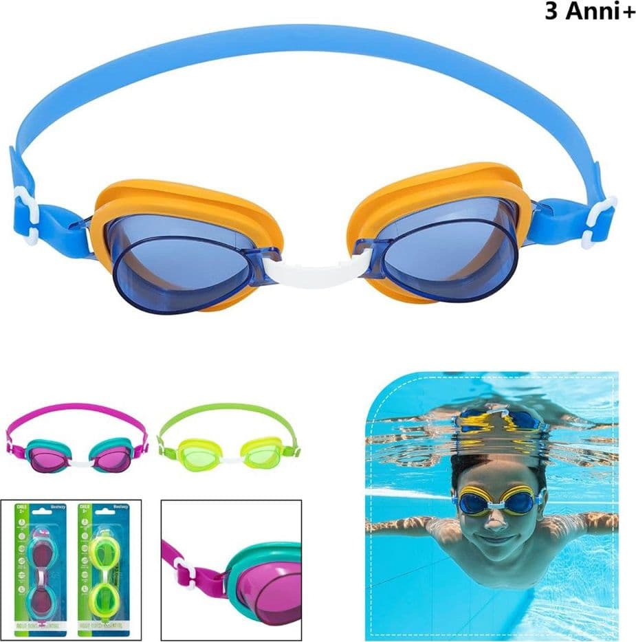 OCCHIALINI LIGHTNING SWIMMER 3-6 ANNI 3 COLORI SILICONE CON PROTEZIONE UV 21074 - 16